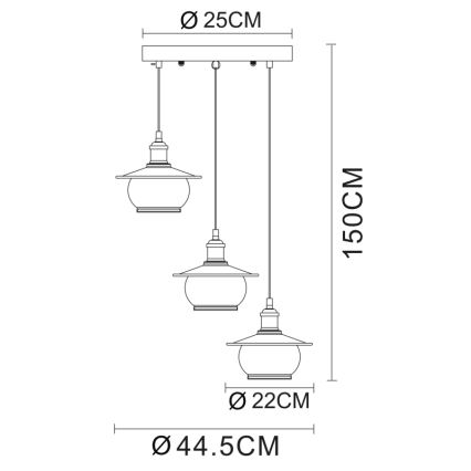 Globo - Висящи лампи 3xE27/60W/230V