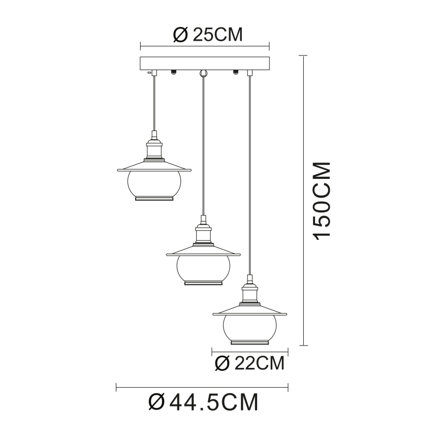 Globo - Висящи лампи 3xE27/60W/230V