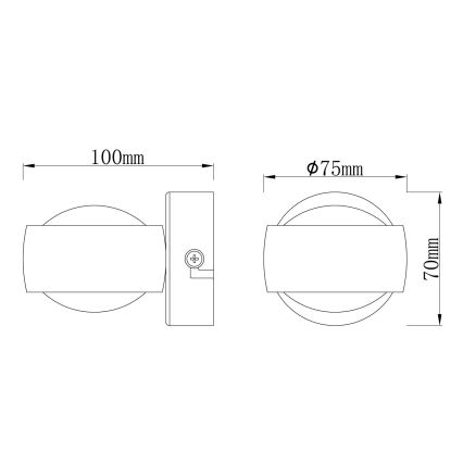 Globo - LED стенно осветително тяло LED/7W/230V 3000K матов хром