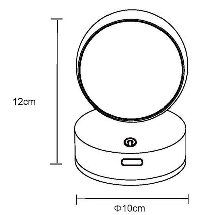 Globo - LED Димируем акумулаторен докосване аплик LED/1,4W/5V 1800 mAh черен