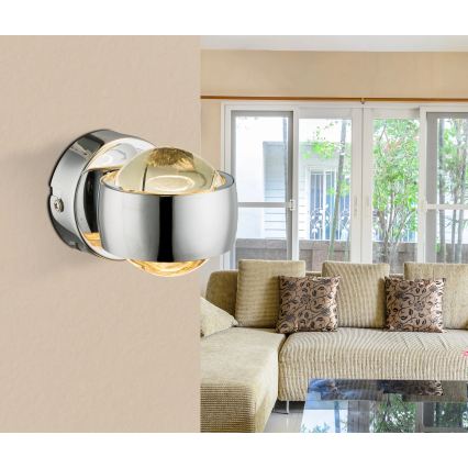Globo - LED стенно осветително тяло LED/7W/230V 3000K лъскав хром