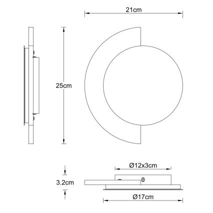 Globo - LED стенно осветително тяло LED/12W/230V 3000K