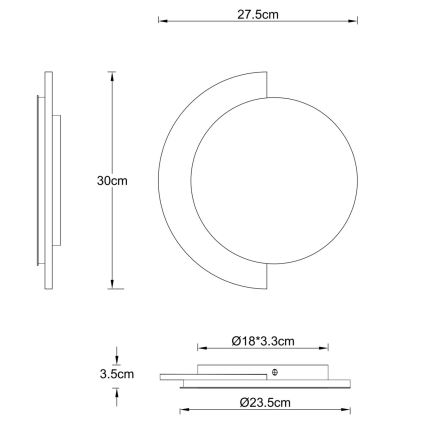 Globo - стенно LED осветително тяло LED/14W/230V 3000K