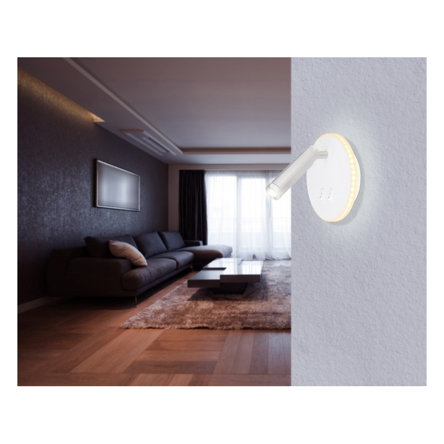 Globo - LED Стенен спот LED/6W + LED/1W/230V