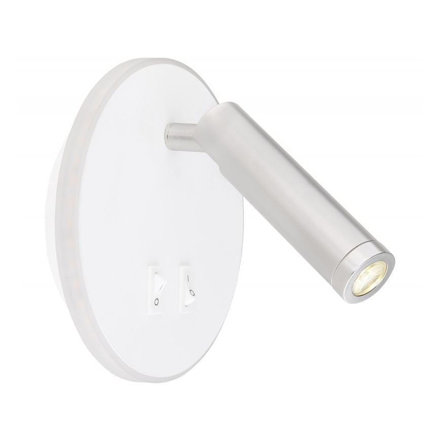 Globo - LED Стенен спот LED/6W + LED/1W/230V