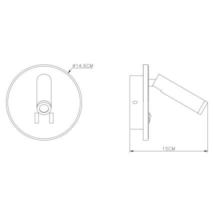 Globo - LED Стенен спот LED/6W + LED/1W/230V