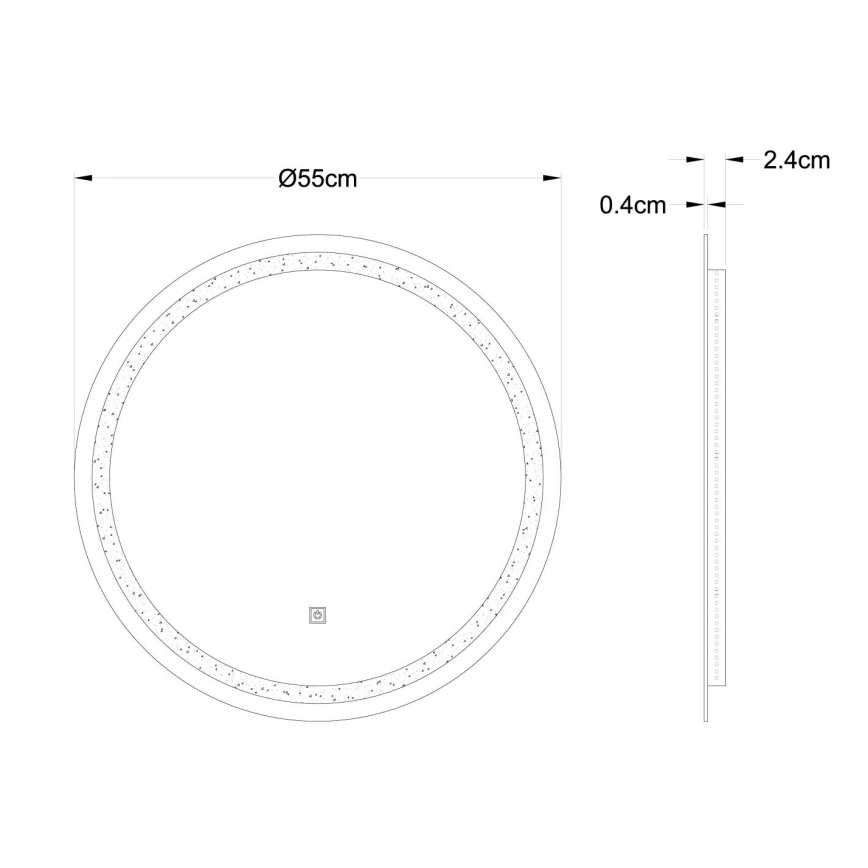 Globo - LED Димируем стена огледало с подсветка LED/10W/230V 4000K Ø 55 см
