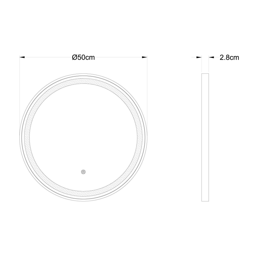 Globo - LED Димируем стена огледало с подсветка LED/10W/230V 2700/4000/6500K Ø 50 см