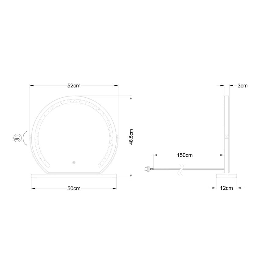 Globo - LED Димируем стена огледало с подсветка LED/10W/230V 2700/4000/6500K 12x48,5 см
