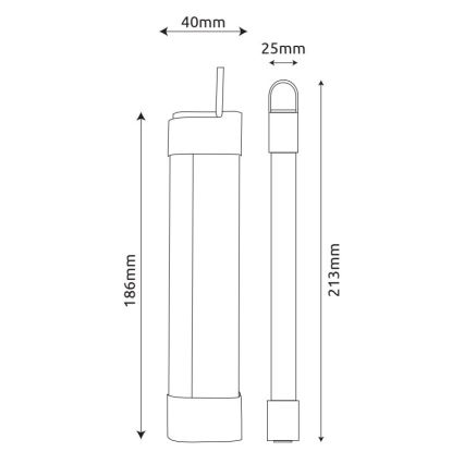 Globo - LED презареждаемо подложно осветително тяло 3в1 LED/2W/5V 3000/4000/7000K 800 mAh