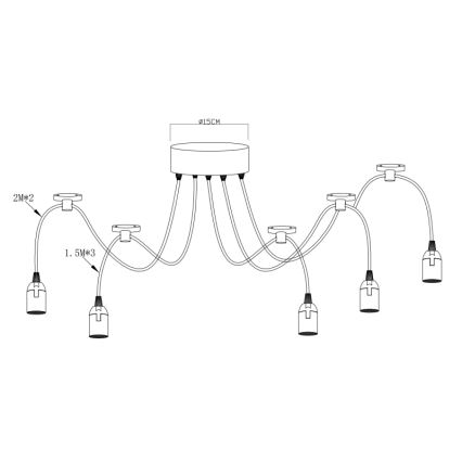 Globo - Висяща осветление 5xE27/60W/230V