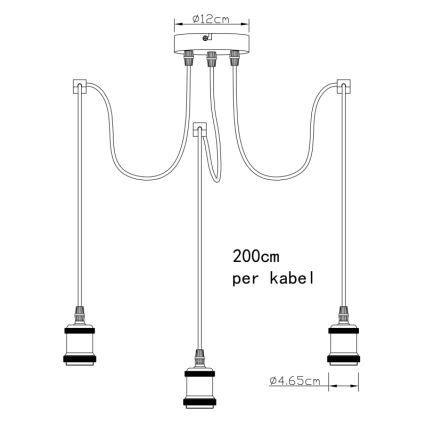 Globo A32-3 - Пендел OLIVER 3xE27/40W/230V паяк