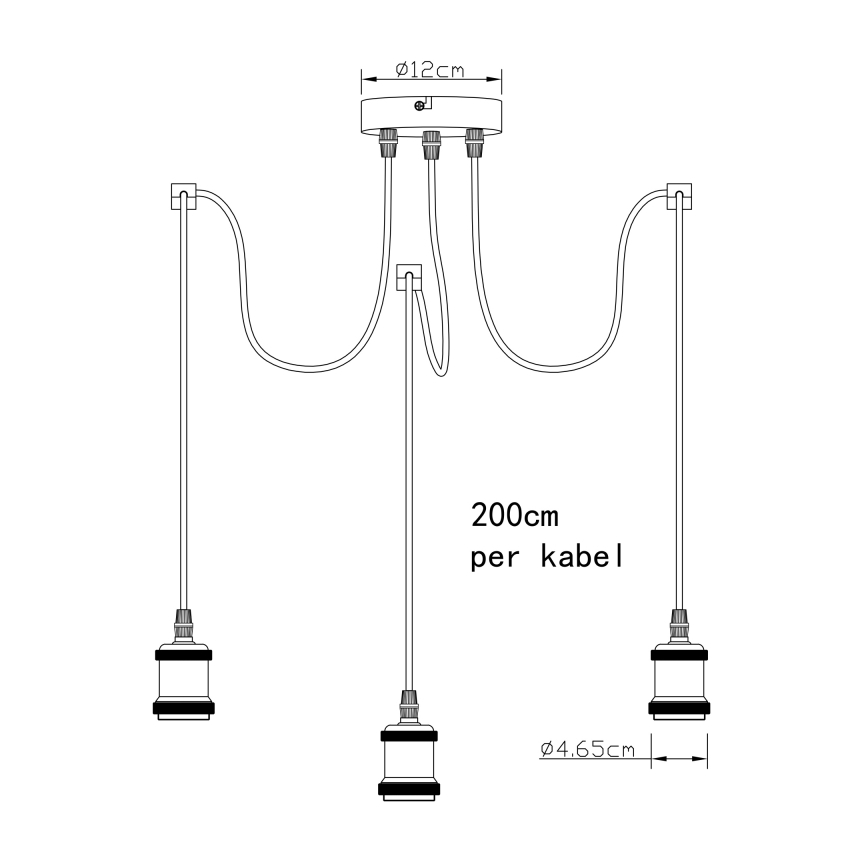 Globo A32-3 - Пендел OLIVER 3xE27/40W/230V паяк