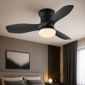Globo - Димируем таванен вентилатор LED/15W/230V 2700-6500K черен + дистанционно управление