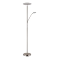 Globo - димируема LED подова лампа LED/28W/230V + LED/5W 3000K лъскав хром