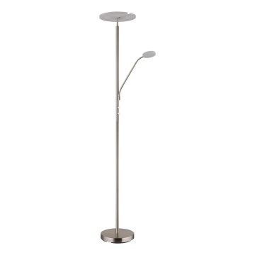 Globo - димируема LED подова лампа LED/28W/230V + LED/5W 3000K лъскав хром