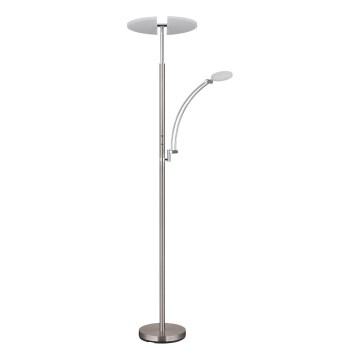 Globo - Димируема LED подова лампа LED/40W/230V + LED/5,5W 2700/4000/6000K матов хром