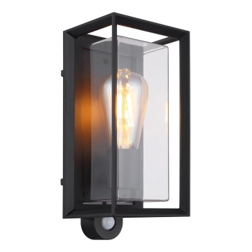 Globo - Екстериорен аплик със сензор 1xE27/60W/230V IP44 черен
