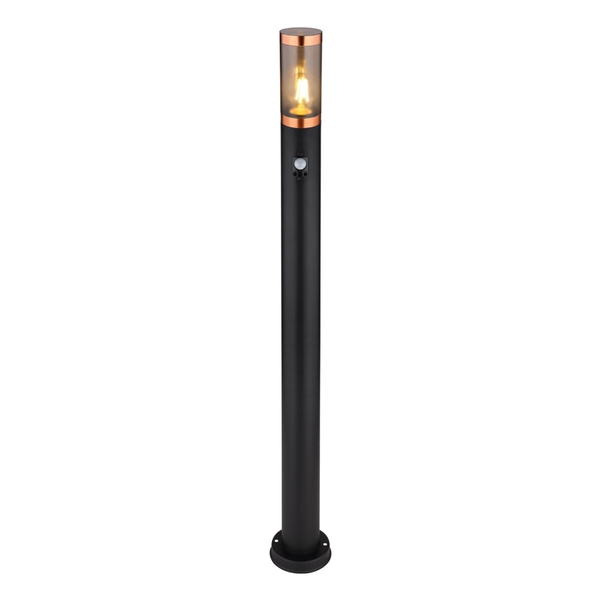 Globo - Екстериорна лампа със сензор 1xE27/15W/230V IP44 110 см черен/меден