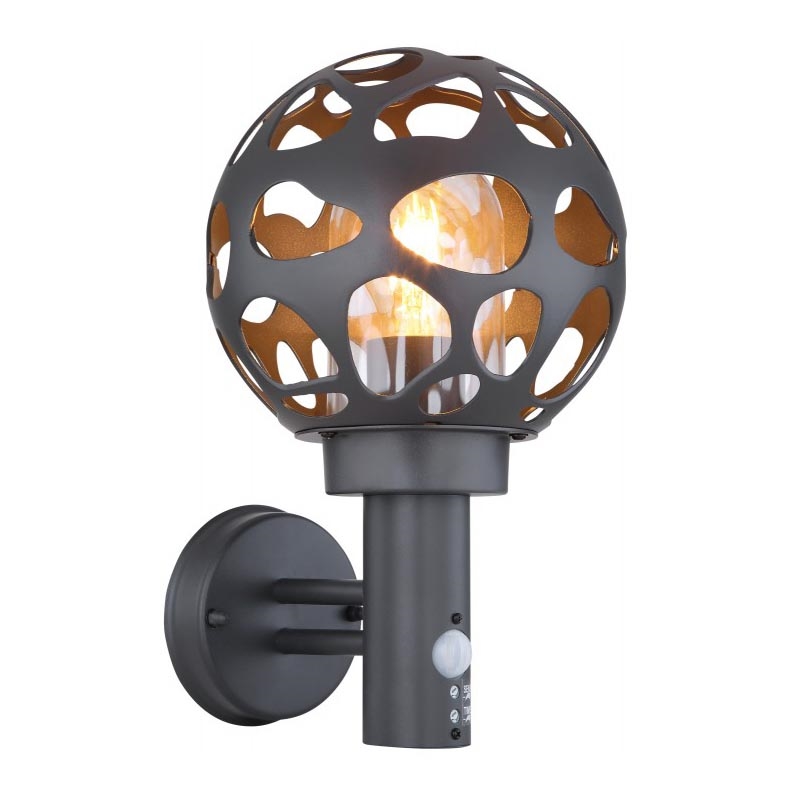 Globo - Екстериорна лампа със сензор 1xE27/15W/230V IP44