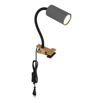 Globo - Гъвкава лампа с щипка 1xGU10/25W/230V сив/кафяв