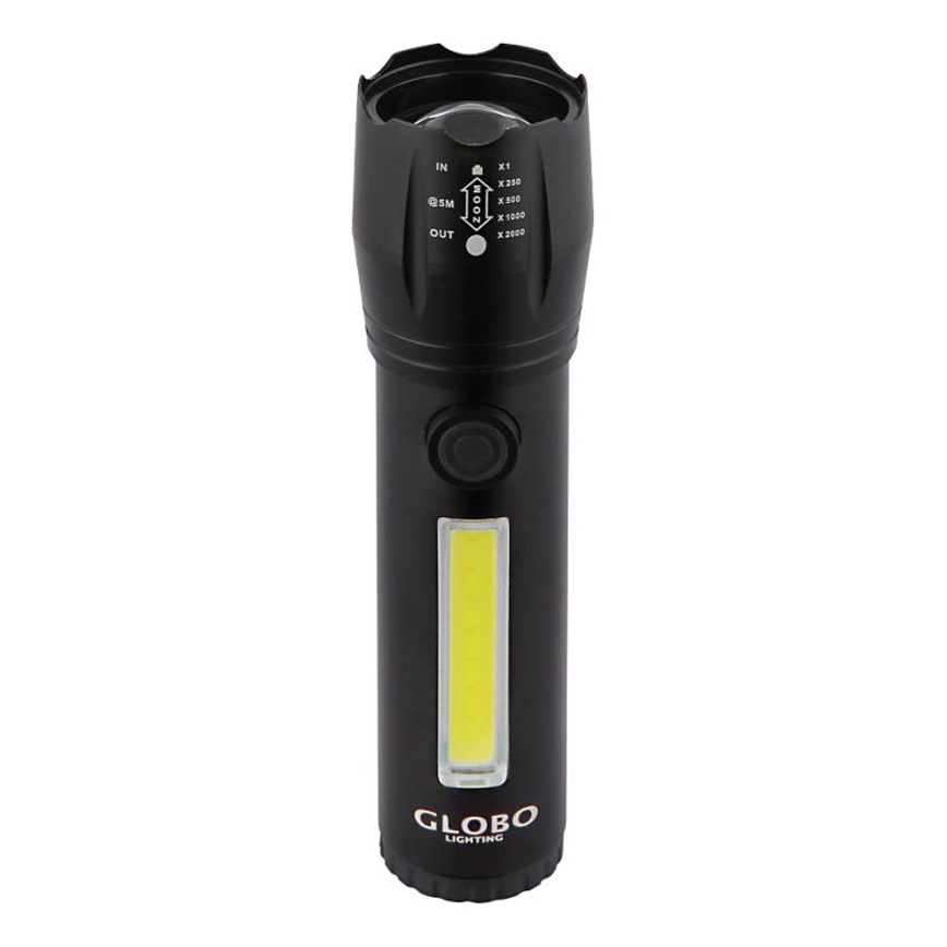 Globo - LED акумулаторен фенер LED/3W/5V + COB/3W 5500K 1200 mAh