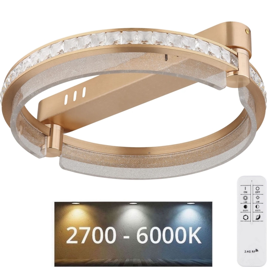 Globo - LED Димируем кристален плафон LED/36W/230V 2700K-6000K + дистанционно управление