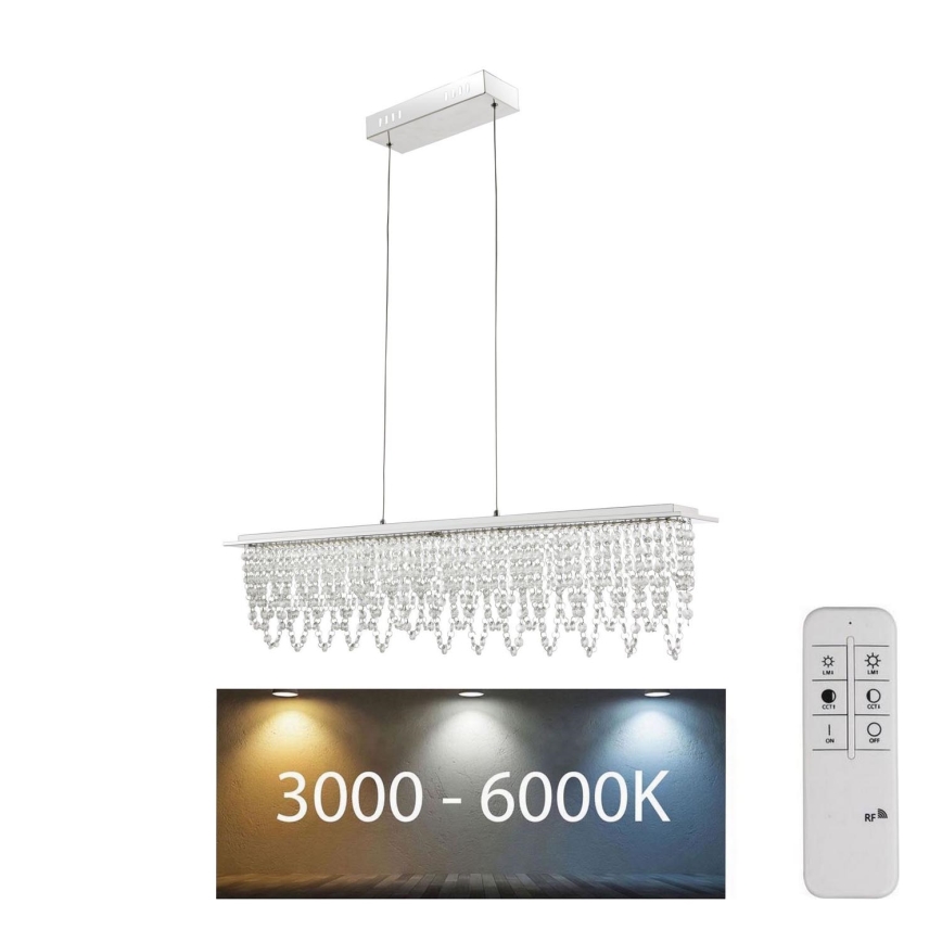 Globo - LED Димируем кристален полилей на връв LED/24W/230V 3000-6000K + дистанционно управление