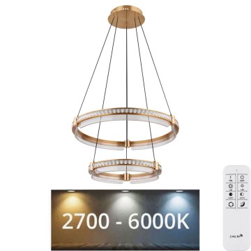 Globo - LED Димируем кристален полилей на връв LED/78W/230V 2700K-6000K + дистанционно управление