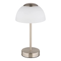 Globo - LED Димируема акумулаторна настолна лампа LED/2,5W/5V 1800mAh 2700K/4000K/6500K матов хром