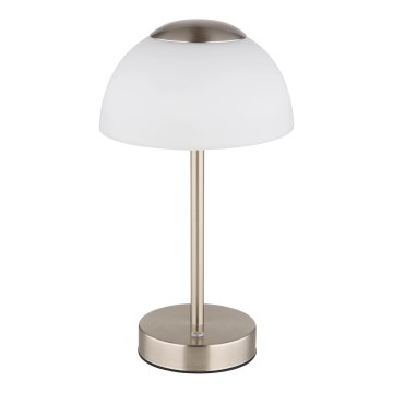Globo - LED Димируема акумулаторна настолна лампа LED/2,5W/5V 1800mAh 2700K/4000K/6500K матов хром