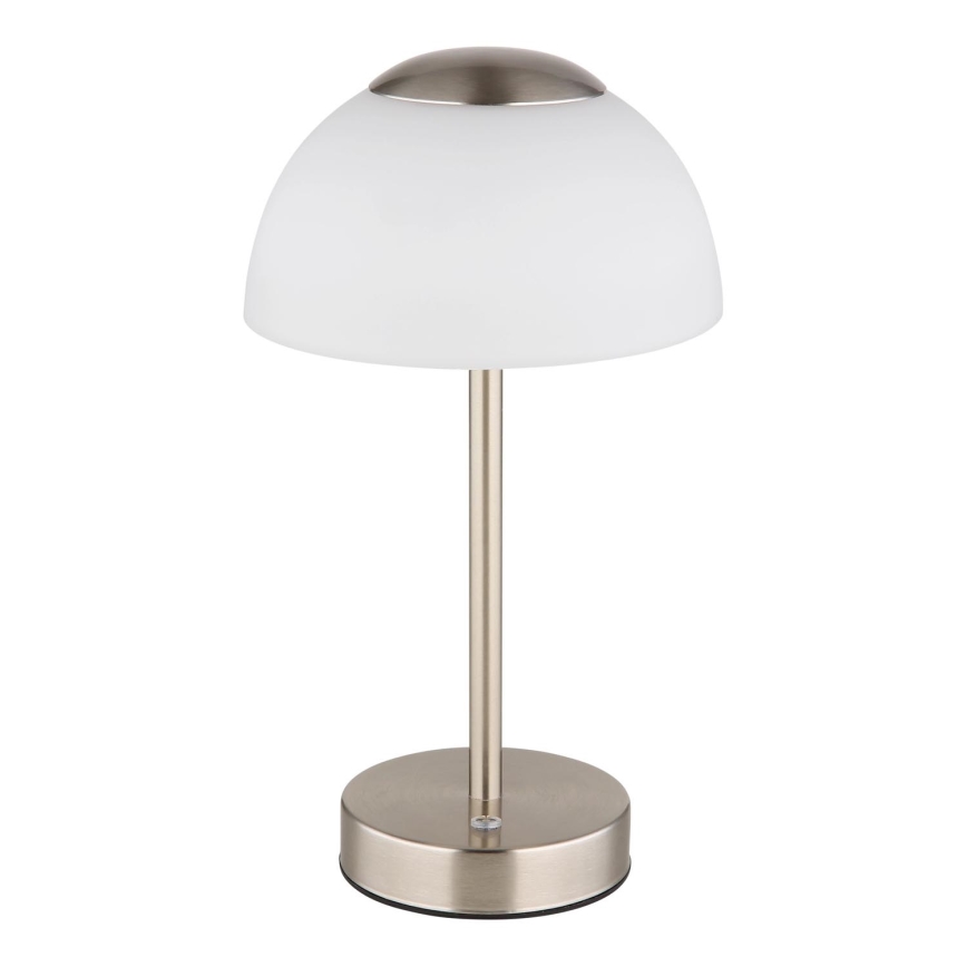 Globo - LED Димируема акумулаторна настолна лампа LED/2,5W/5V 1800mAh 2700K/4000K/6500K матов хром