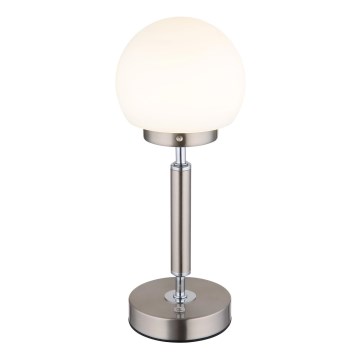 Globo - LED Димируема акумулаторна настолна сензорна лампа LED/2,5W/5V 1800mAh 2700/4000/6500K матов хром