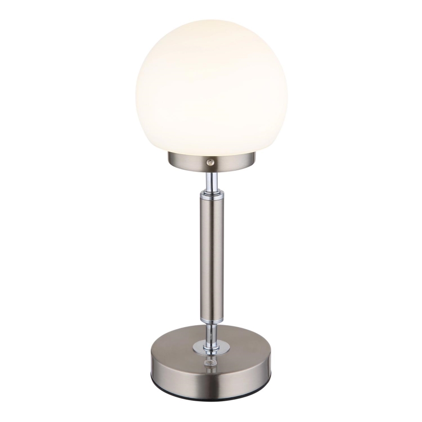 Globo - LED Димируема акумулаторна настолна сензорна лампа LED/2,5W/5V 1800mAh 2700/4000/6500K матов хром