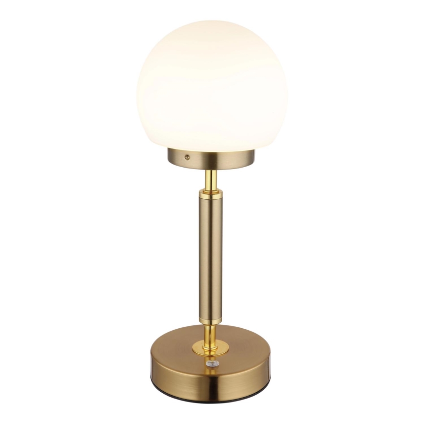 Globo - LED Димируема акумулаторна настолна сензорна лампа LED/2,5W/5V 1800mAh 2700/4000/6500K месинг