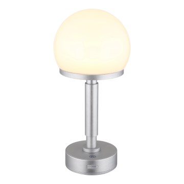 Globo - LED Димируема акумулаторна настолна сензорна лампа LED/2,5W/5V 1800mAh 2800K сребрист