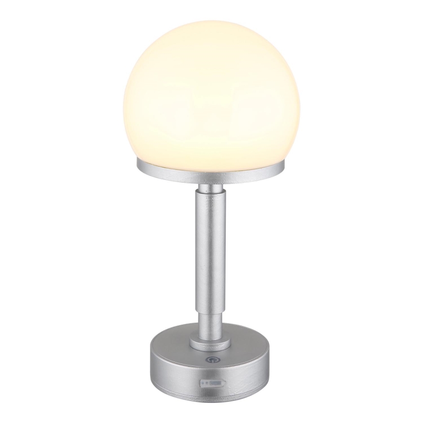 Globo - LED Димируема акумулаторна настолна сензорна лампа LED/2,5W/5V 1800mAh 2800K сребрист