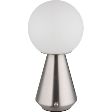 Globo - LED Димируема сензорна екстериорна настолна лампа LED/1,5W/5V 3000/4500/6500K 1800 mAh IP41 матов хром