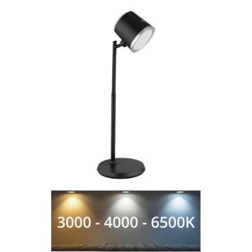 Globo - LED Димируема сензорна настолна лампа 4в1 LED/6W/3,7V 3000K/4000K/6500K 1500 mAh USB черен