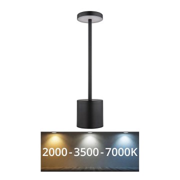 Globo - LED Димируема сензорна настолна лампа LED/1,2W/3,7V 2000K/3500K/7000K 1200 mAh USB черен