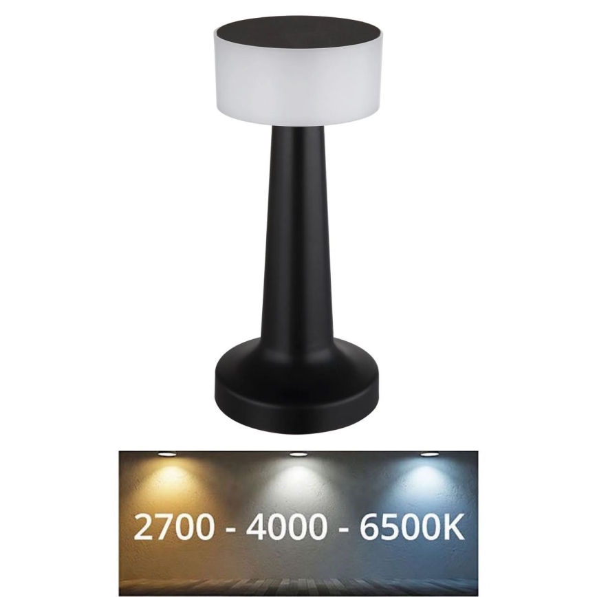 Globo - LED Димируема сензорна настолна лампа LED/1W/3,7V 2700K/4000K/6500K 800 mAh USB черен