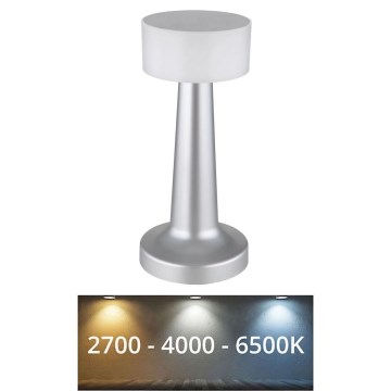 Globo - LED Димируема сензорна настолна лампа LED/1W/3,7V 2700K/4000K/6500K 800 mAh USB матов хром