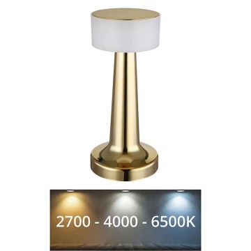 Globo - LED Димируема сензорна настолна лампа LED/1W/3,7V 2700K/4000K/6500K 800 mAh USB златист