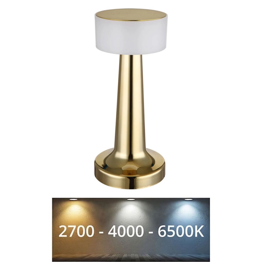 Globo - LED Димируема сензорна настолна лампа LED/1W/3,7V 2700K/4000K/6500K 800 mAh USB златист