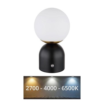 Globo - LED Димируема сензорна настолна лампа LED/2,5W/3,7V 2700/4000/65000K 1800 mAh USB черен