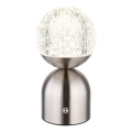Globo - LED Димируема сензорна настолна лампа LED/2,5W/3,7V 2700/4000/6500K 1800 mAh USB матов хром