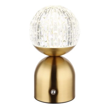 Globo - LED Димируема сензорна настолна лампа LED/2,5W/3,7V 2700/4000/6500K 1800 mAh USB месинг
