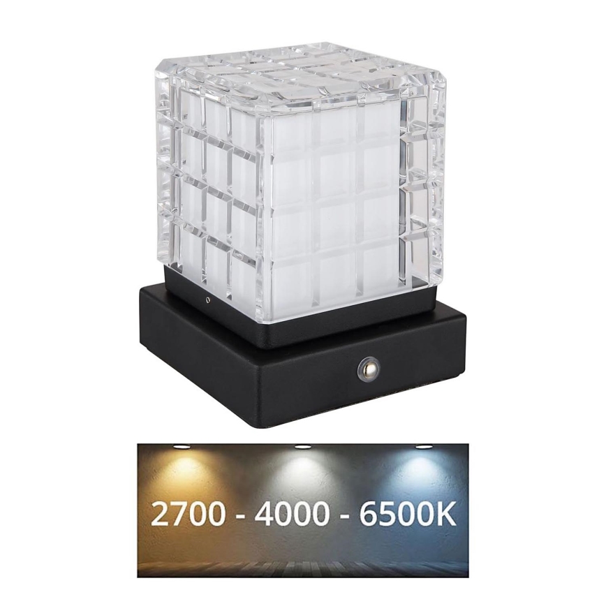 Globo - LED Димируема сензорна настолна лампа LED/2,5W/3,7V 2700K/4000K/6500K 1800 mAh USB черен