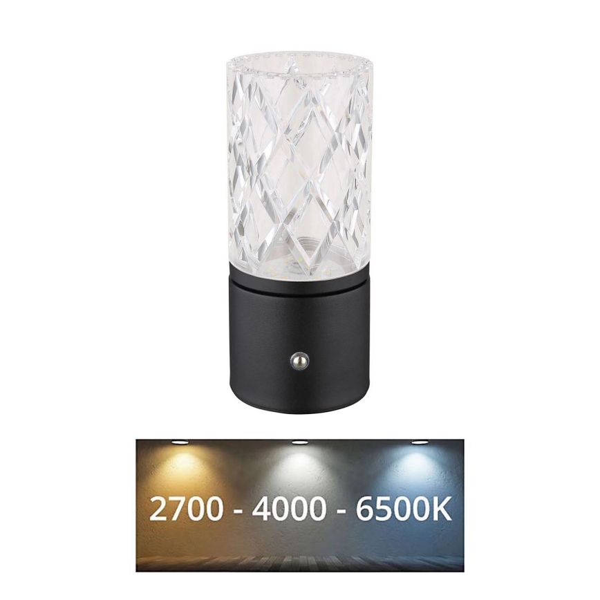 Globo - LED Димируема сензорна настолна лампа LED/2,5W/3,7V 2700K/4000K/6500K 1800 mAh USB черен
