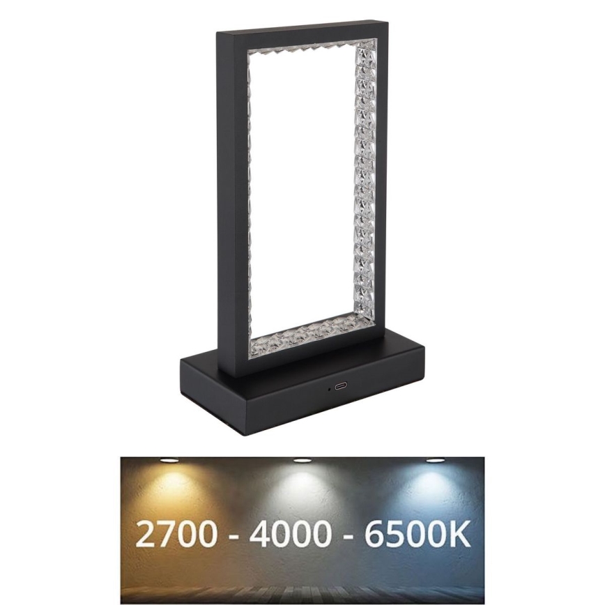 Globo - LED Димируема сензорна настолна лампа LED/3W/3,7V 2700K/4000K/6500K 1800 mAh USB черен